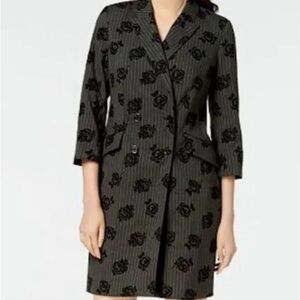 Calvin Klein Black Floral Blazer Coat
